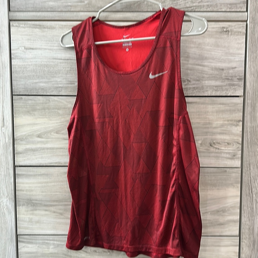Red Nike Dri Fit Running Tank Medium